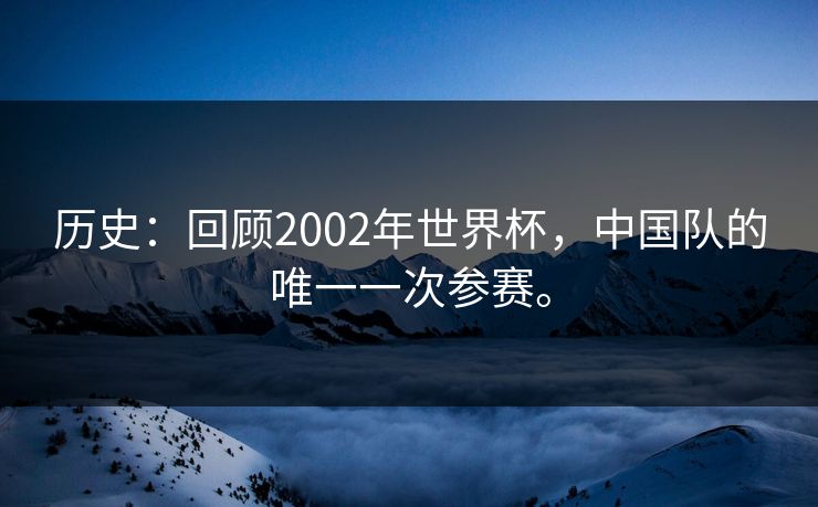 历史：回顾2002年世界杯，中国队的唯一一次参赛。